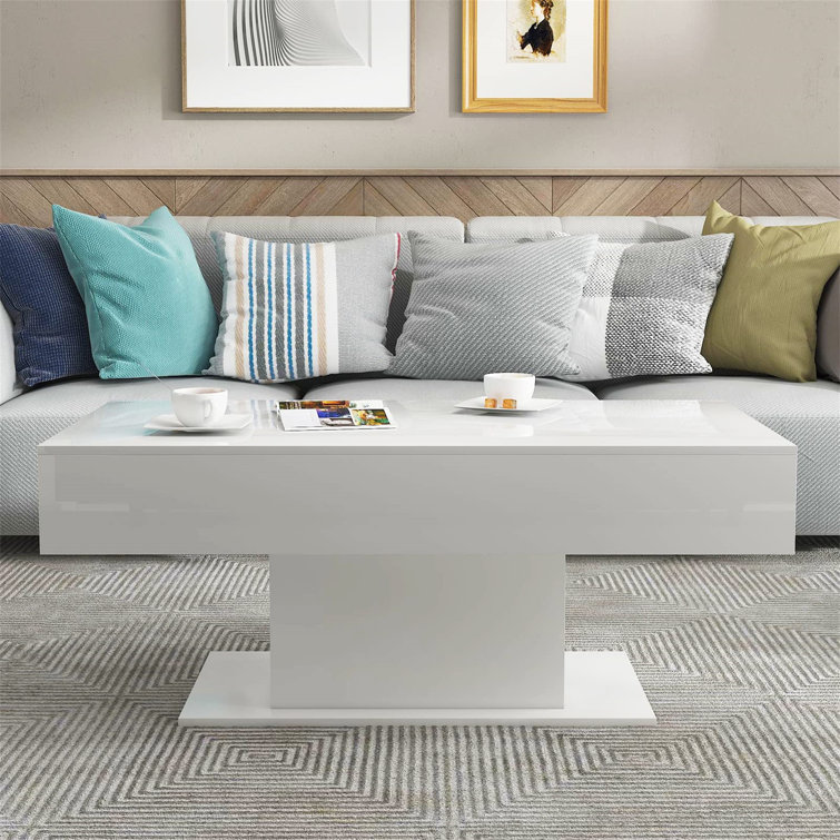 White high gloss led coffee table deals
